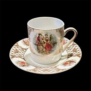 Vintage Porcelain Demitasse Cup and Saucer
